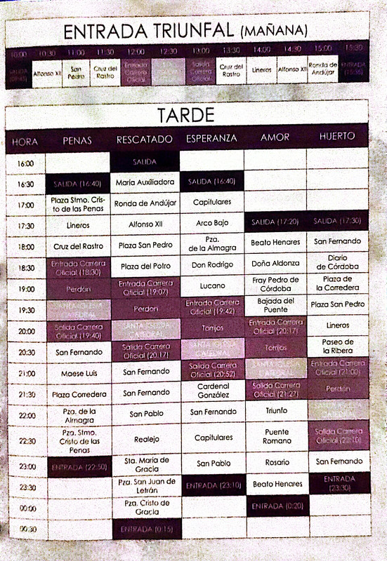 Horario e Itinerario Domingo de Ramos de la Semana Santa de Córdoba 2023 —  CofradiasTv: Andalucía Cofrade