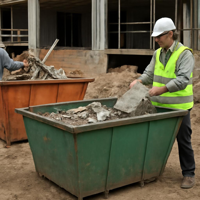 Сортировка строительного мусора на объекте с использованием контейнеров