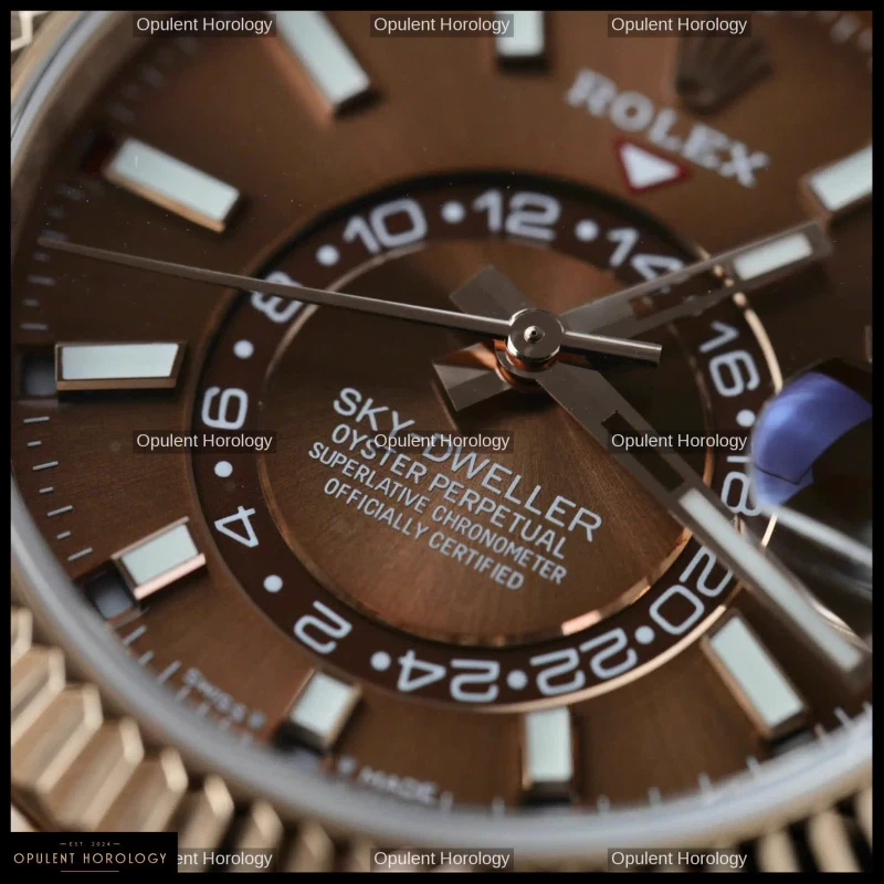 Rolex Sky-Dweller Real Gold Plated Chocolate Dial 42mm - Super Clone