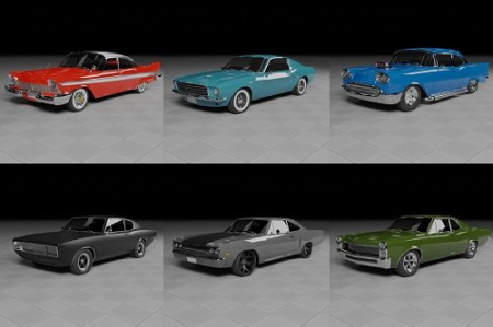 Unity Asset - 50s, 60s and 70s Car Pack (6 Cars) v1.0