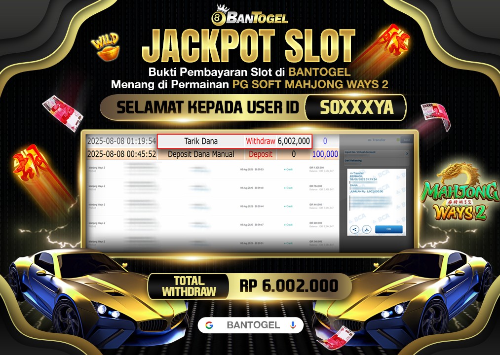 BUKTI JACKPOT LUNAS BANTOGEL