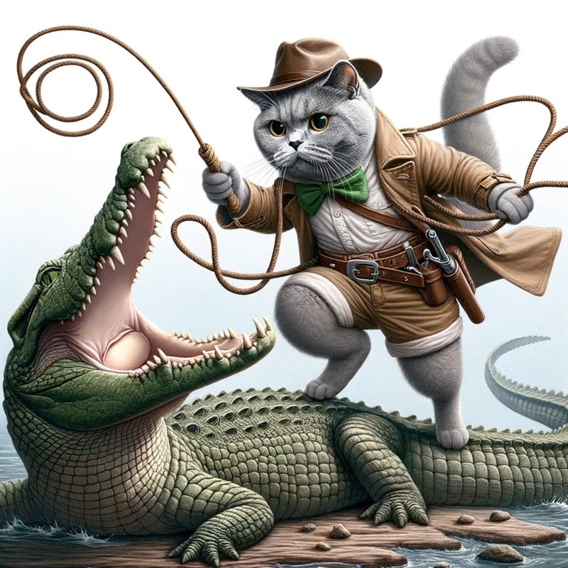 DALL-E-2023-10-24-19-33-16-Artistic-rendering-of-a-gray-British-Shorthair-cat-dressed-as-an-adven.png