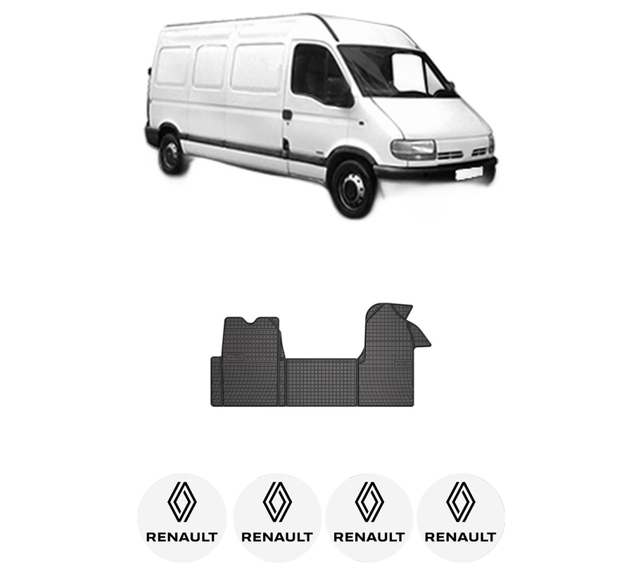 Set covorase presuri RENAULT MASTER II Van (FD) din 1997-2010, auto, din cauciuc thermoplastic, 4 Stickere auto cu RENAULT