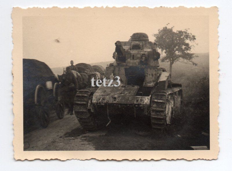 Frankreich 1940 Kämpfer Pferd Gespann zerst. Pan