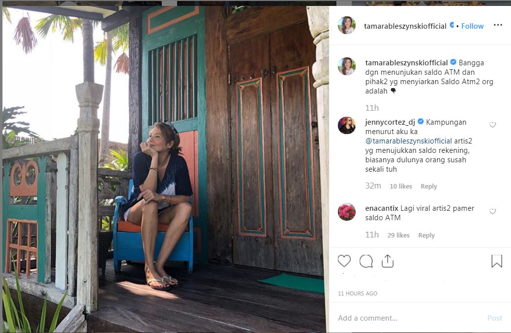 Pendapat Tamara Bleszynski soal pamer saldo ATM