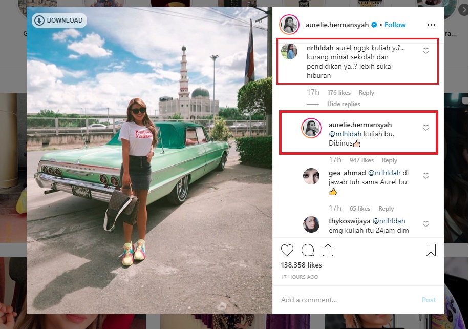 Aurel Hermanysah beri jawaban tegas atas tudingan tidak kuliah yang dilontarkan seorang netizen.