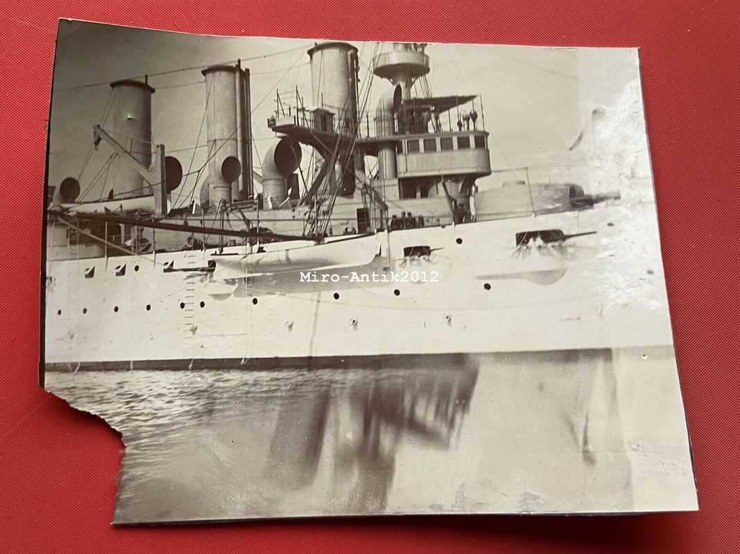 2 x Foto, Kriegsschiff im Jahr 1900 (N)50681 (1)
