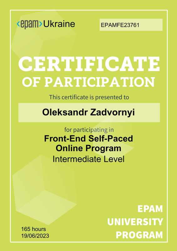Front End Self Paced Online Program Zadvornyipng