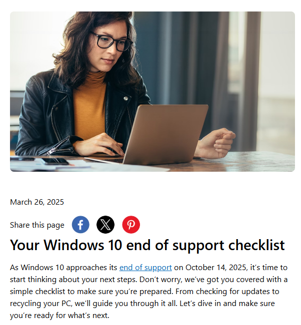 Windows 10 End of Support