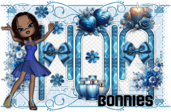 Hola Composition en Bleu bonnies