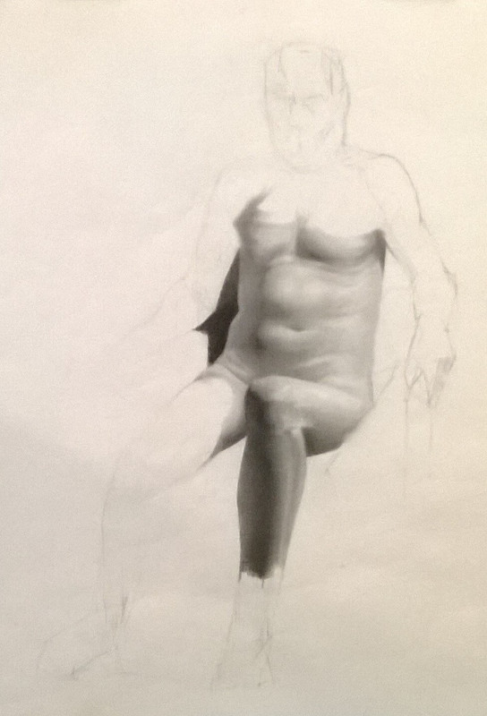 Torso Study in Charcoal