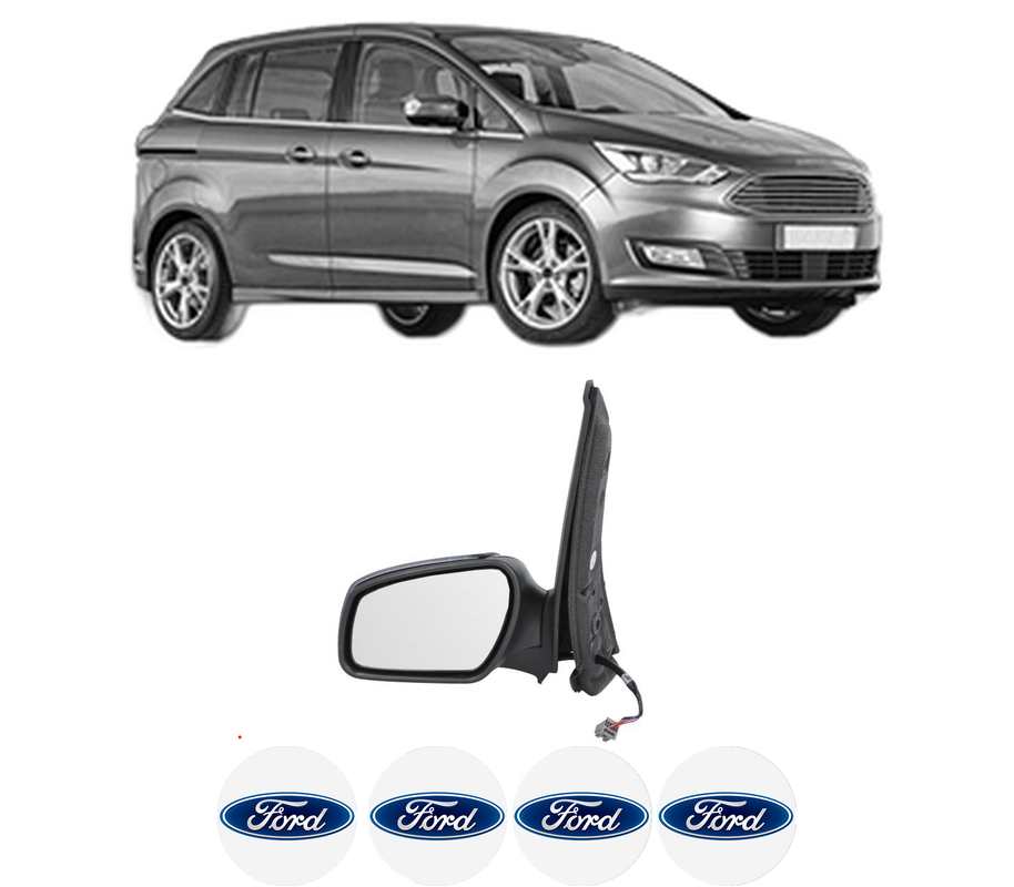 Oglinda Completa Stanga FORD C-MAX din 2007-2019, auto, Reglaj Electric, 4 stickere auto cu FORD