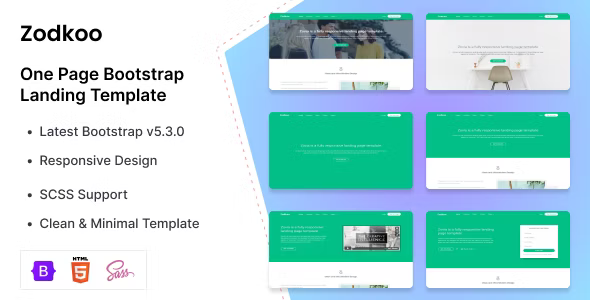 Zodkoo – Bootstrap Landing Page Template HTML