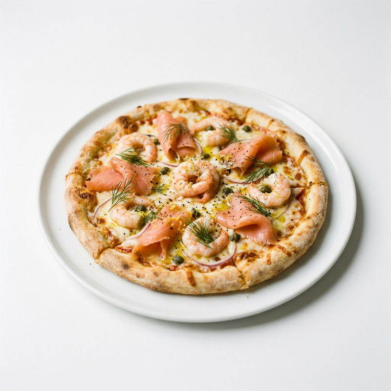 Pizza De Salmón Y Gambas (30 Cm.)