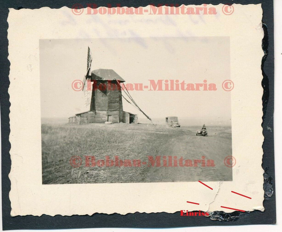 Russland Windmühle Bockwindmühle windmill mill Wehrmacht 86.Infanterie-Div