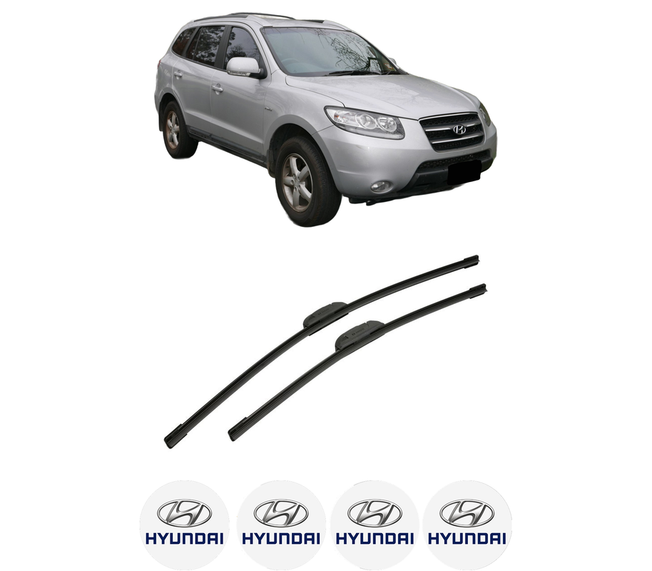 Set stergatoare auto HYUNDAI SANTA FÉ II (CM) din 2006-2012, pentru parbriz auto, 2 bucati, Bosch Aerotwin Retrofit, din cauciuc siliconat rezistent, 4 Stickere Auto HYUNDAI