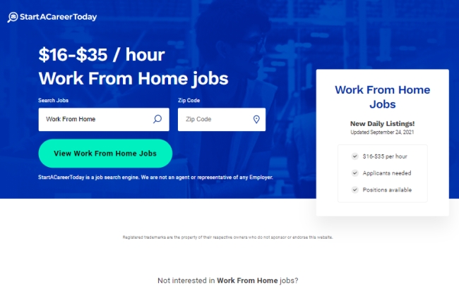 StartACareerToday - Work From Home - US