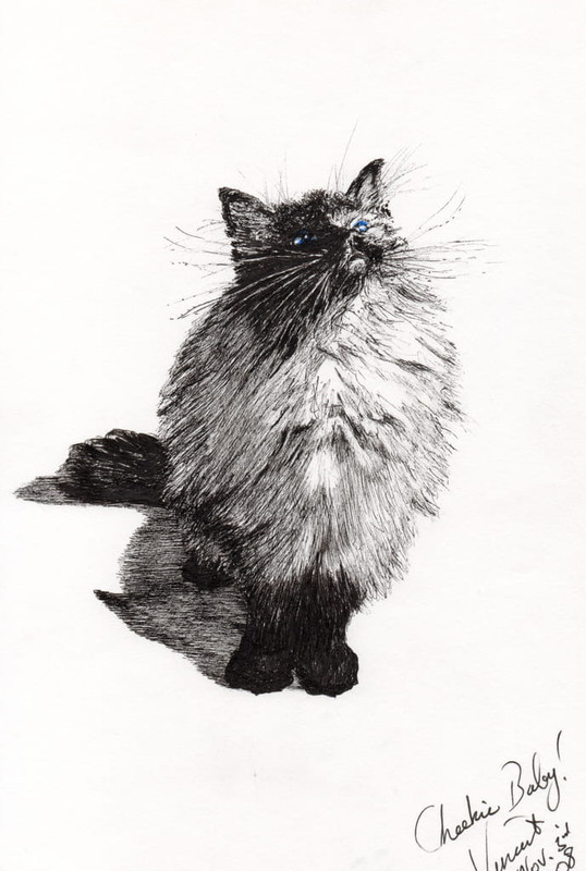 Vincent Alexander Booth - cheekie baby 2008 (ink on paper) - (MeisterDrucke-371707)