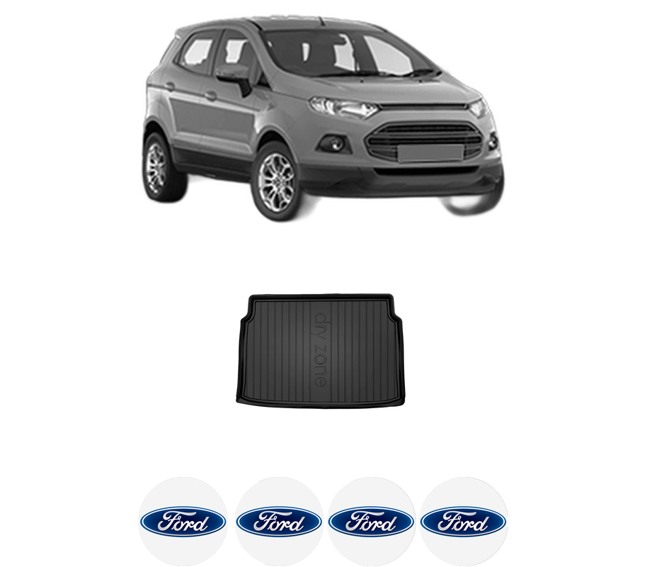 Tavita Portbagaj FORD ECOSPORT din 2017-2020, Protectie Portbagaj Auto, 4x Stickere auto cu FORD