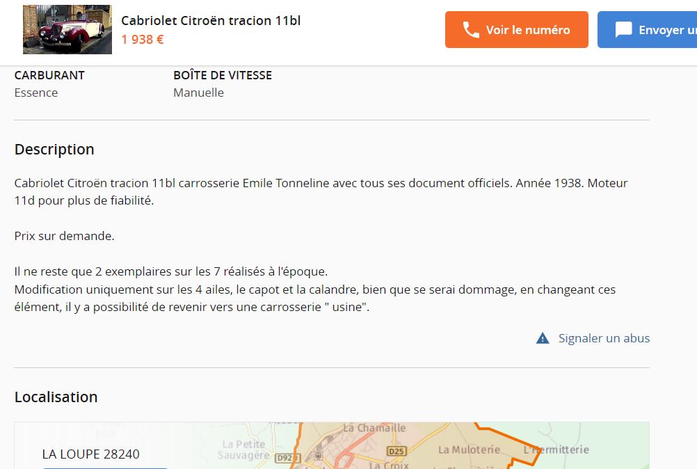 cabriolet tractiont 11bl