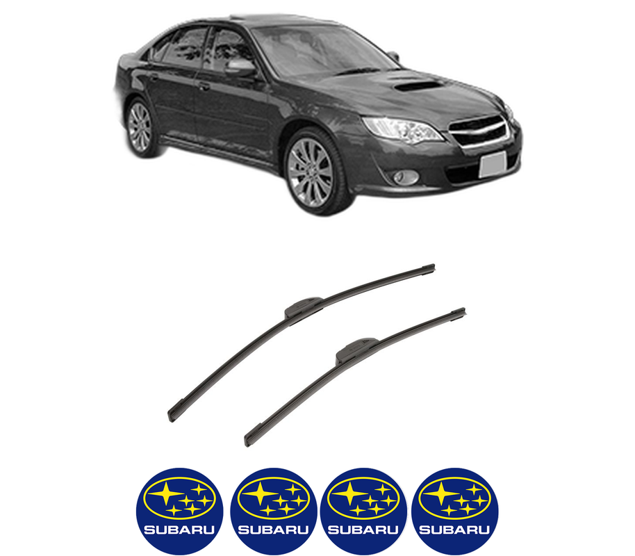 Set stergatoare auto SUBARU LEGACY IV (BL) din 2003-2009, pentru parbriz auto, 2 bucati, Bosch Aerotwin Retrofit, din cauciuc siliconat rezistent, 4 Stickere Auto SUBARU