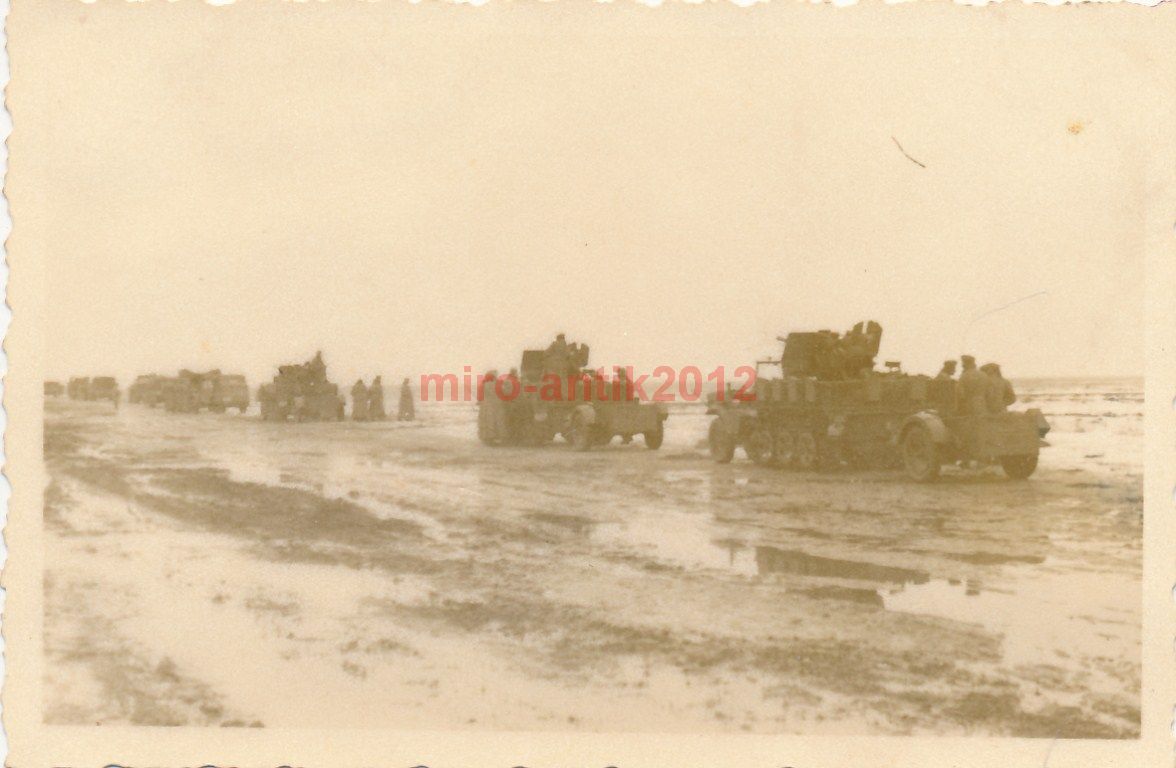 Foto, mobile Flak an der Ostfront, in russischer Kälte und Schla