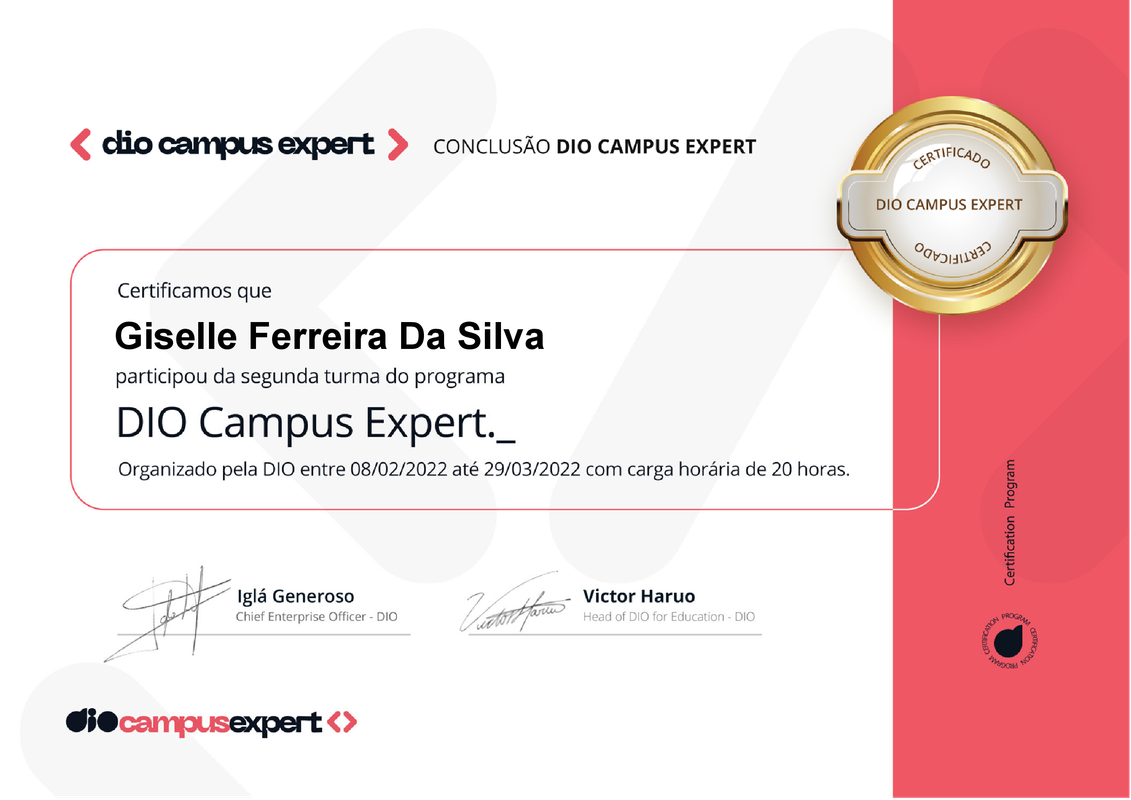 Certificados DIO Campus Expert - 223