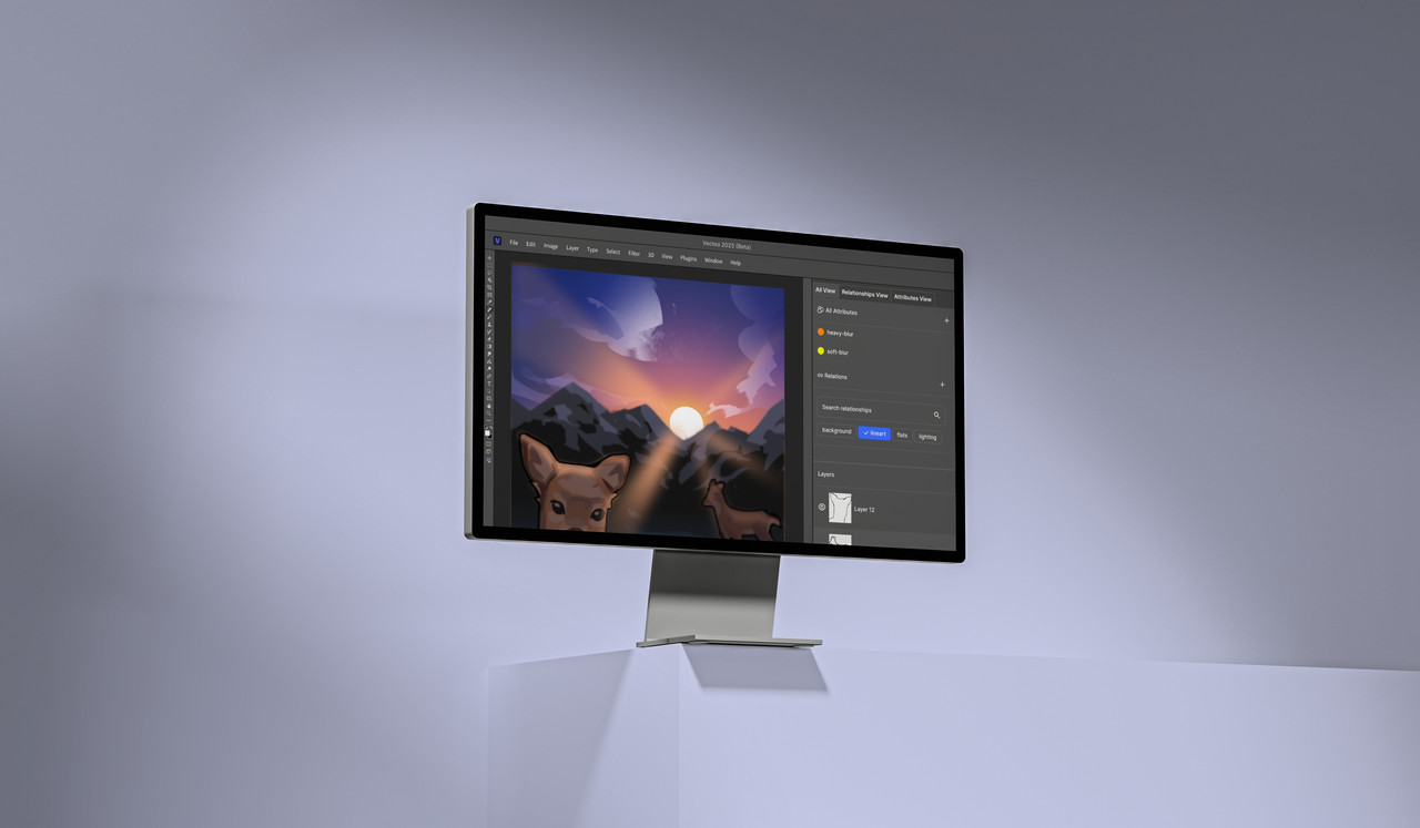 Vectea running on an Apple Studio Display