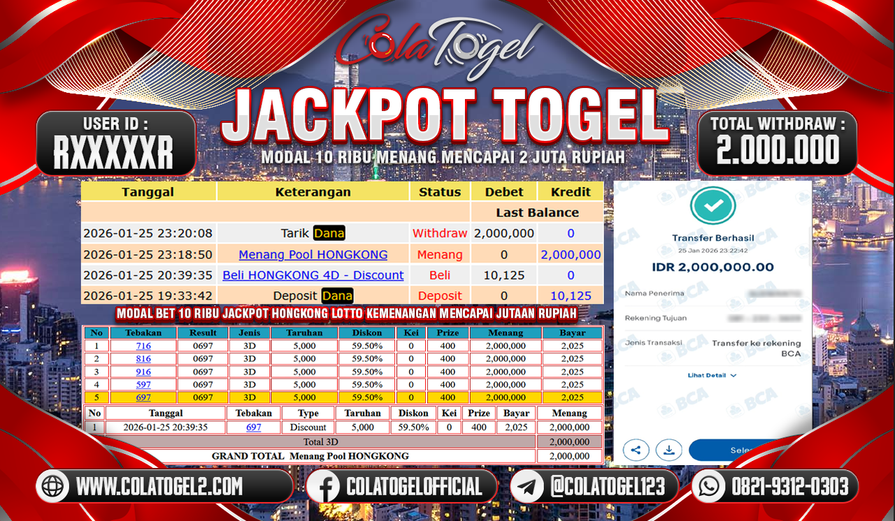 JACKPOT HONGKONG LOTTO!!