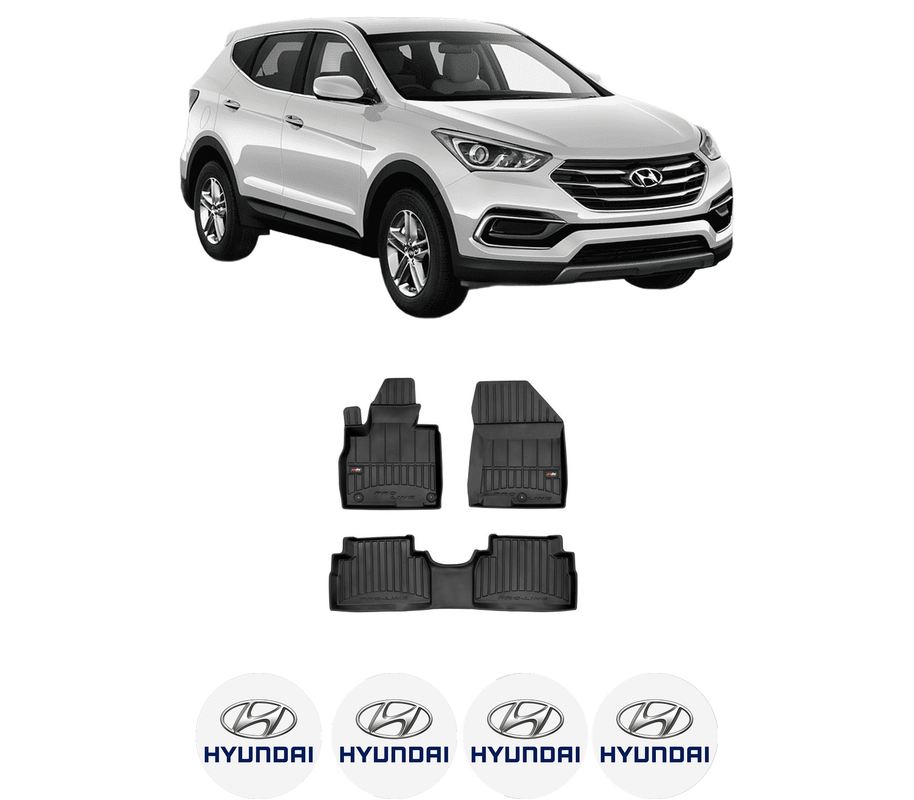 Set covorase presuri HYUNDAI SANTA FE IV (TM, TMA) din 2018-2022, auto, din cauciuc thermoplastic, 4 Stickere auto cu HYUNDAI