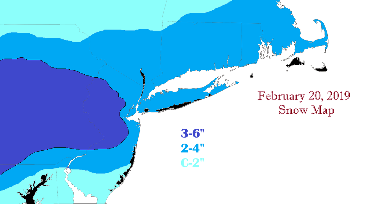 02/20 Snow Event - Largest Snowfall Since November? Snow-Map