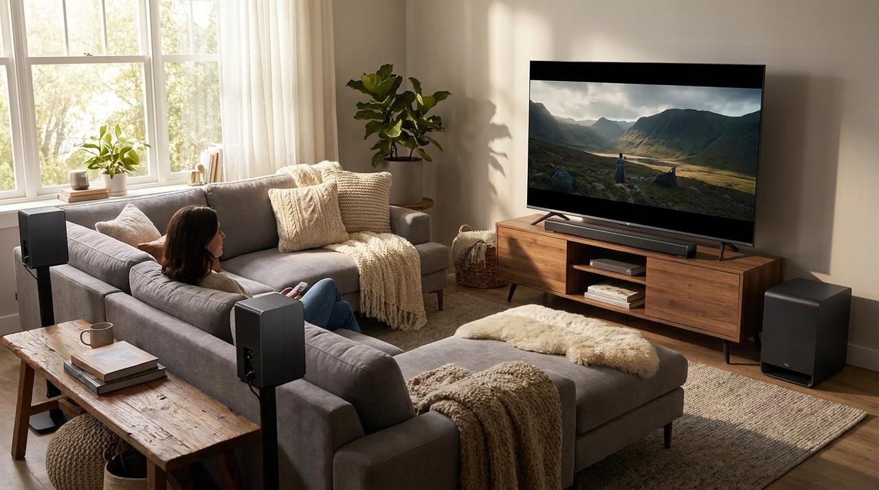 Barra de sonido TCL S65K con sistema 5.1 real y Dolby Atmos