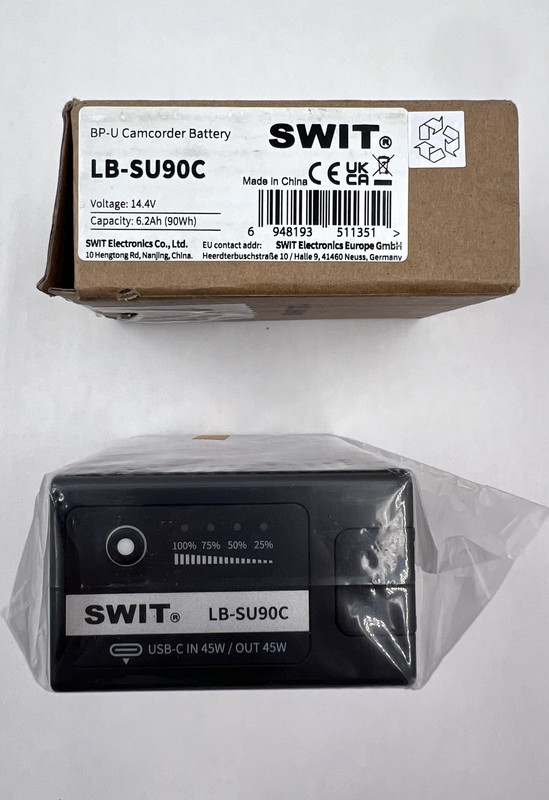 SWIT LB-SU90C BATTERY FOR CAMCORDER BP-U SERIES WITH D-TAP AND USB-C I/O
