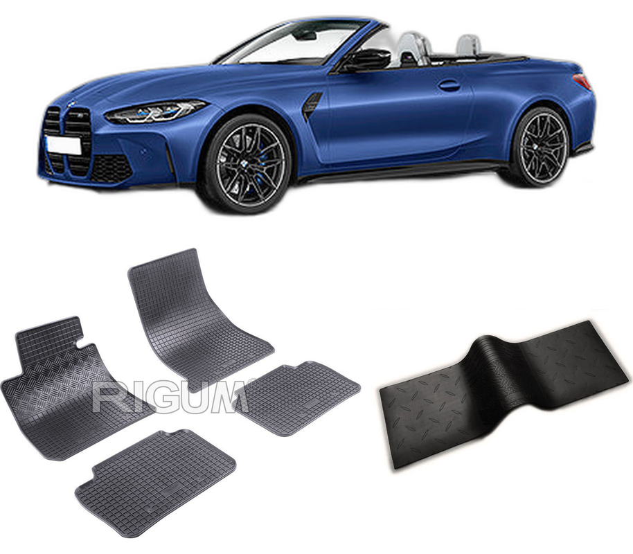 Set covorase auto BMW SERIA 4 F33 din 10.2013-09.2020, cu covoras tunel median, CAROSERIE CABRIO, Presuri cauciuc 100%, compatibil cu autoturismul BMW SERIA 4 F33 , Rigum