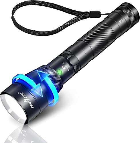 Amazon: Linterna LED de 2000 lúmenes rechargeable USB, con zoom, IPX6, 4 modos 
