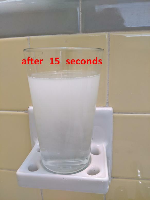 Cloudy hot water coming from one faucet