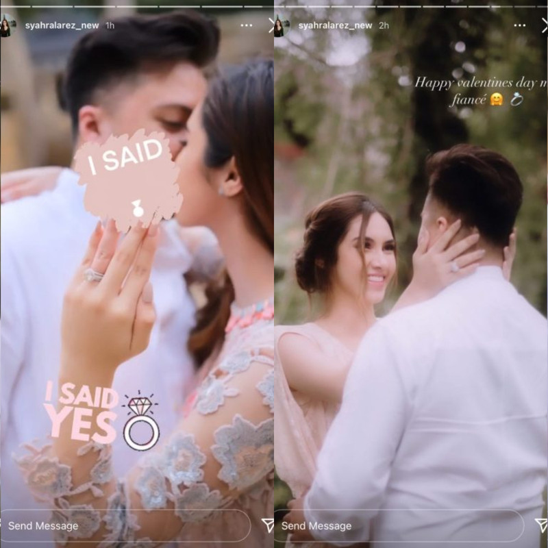 Syahra Larez tunangan dengan sang kekasih