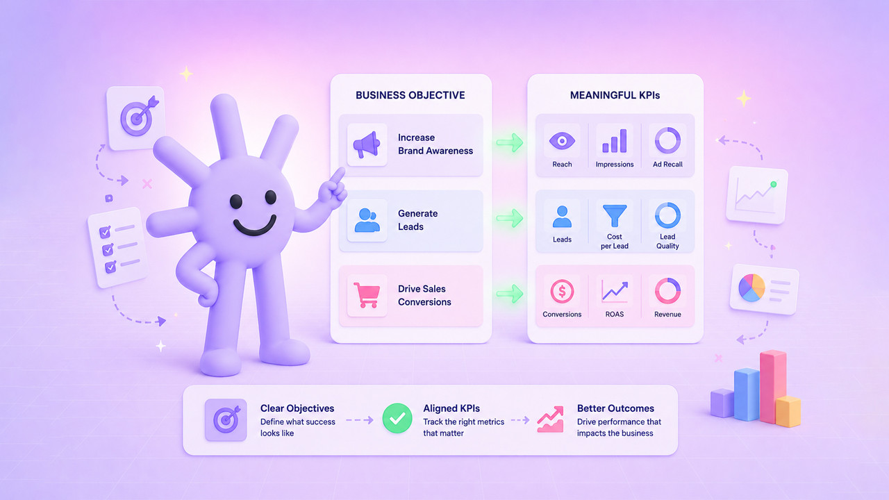 Illustration showing that Aligning KPIs with clear business objectives
