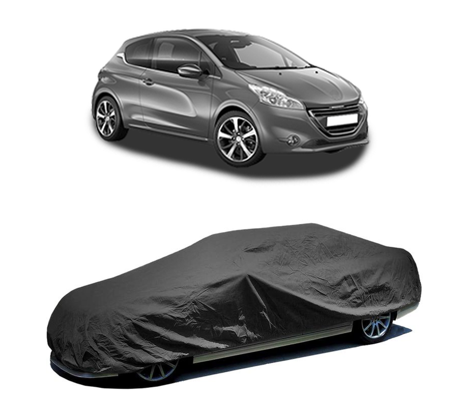 Husa tip prelata auto pentru PEUGEOT 208 I (CA_, CC_) 2012 - 2019,culoare negru, material textil impermeabil, rezistanta la intemperii praf UV, CARPASSION Husa Protectie