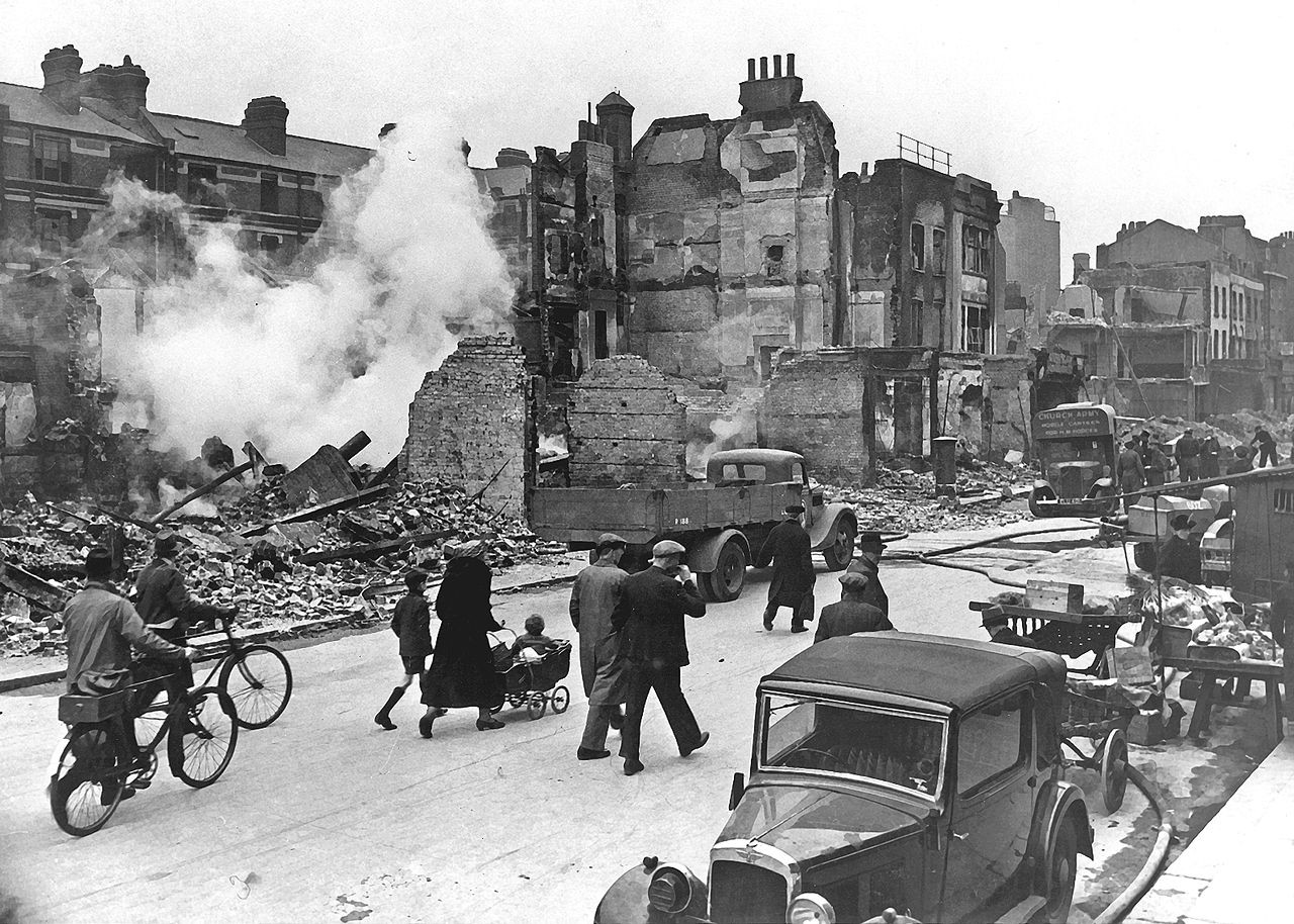 Ciudad de Londres bombardeada en la Batalla de Inglaterra