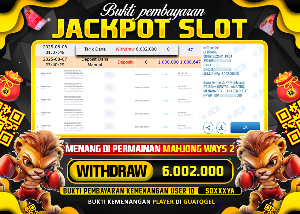 BUKTI JACKPOT LUNAS GUATOGEL