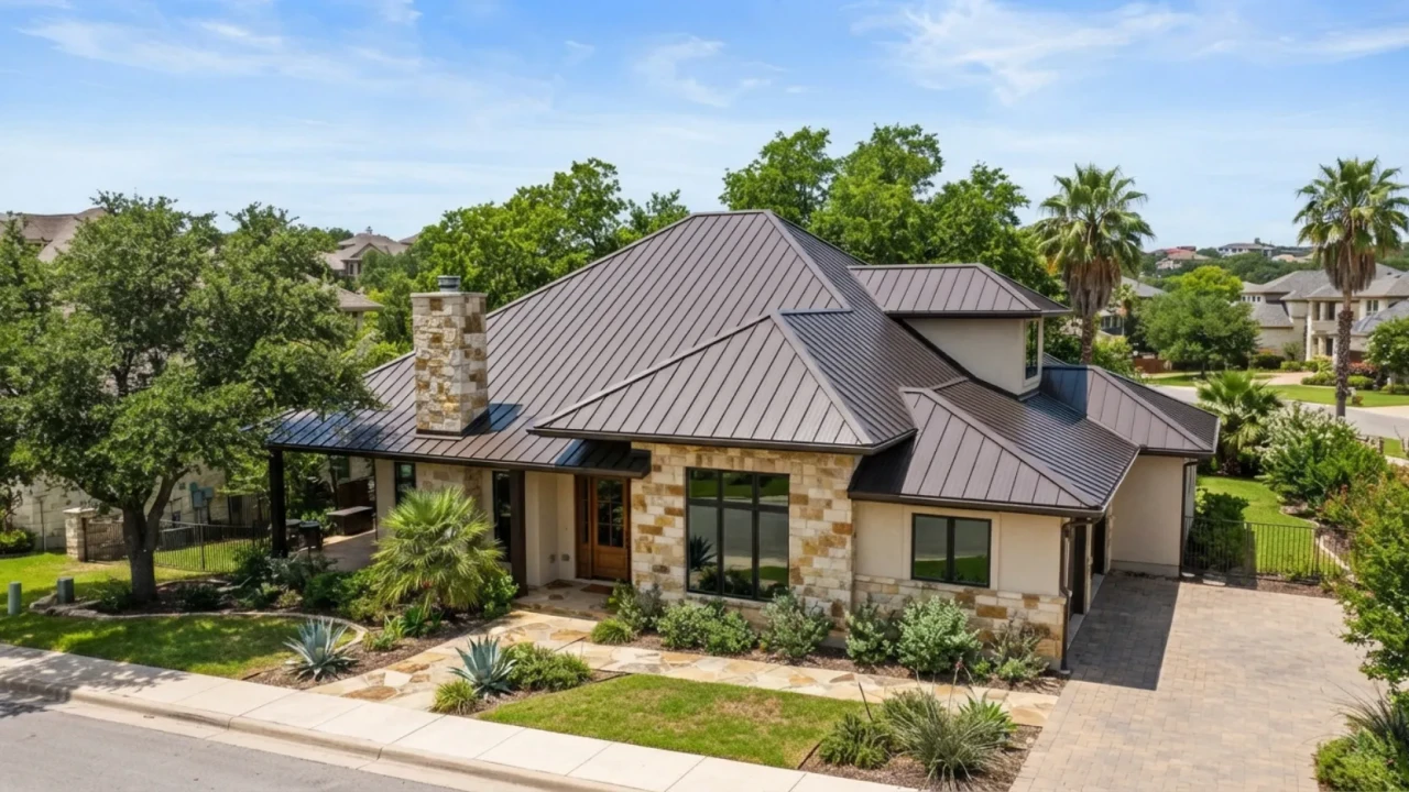 Standing seam metal roof installed on San Antonio residential home