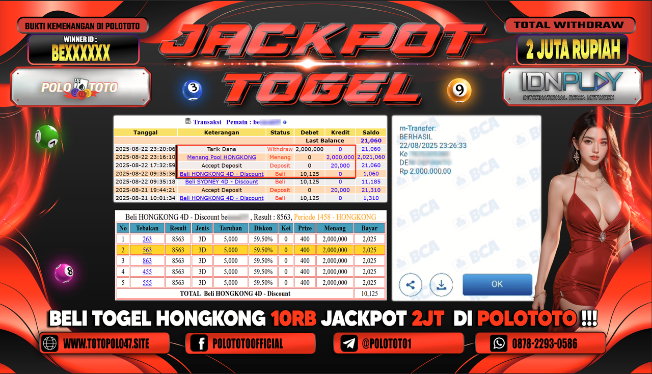 POLOTOTO JACKPOT TOGEL HONGKONG LOTTO Rp.2.000.000,-
