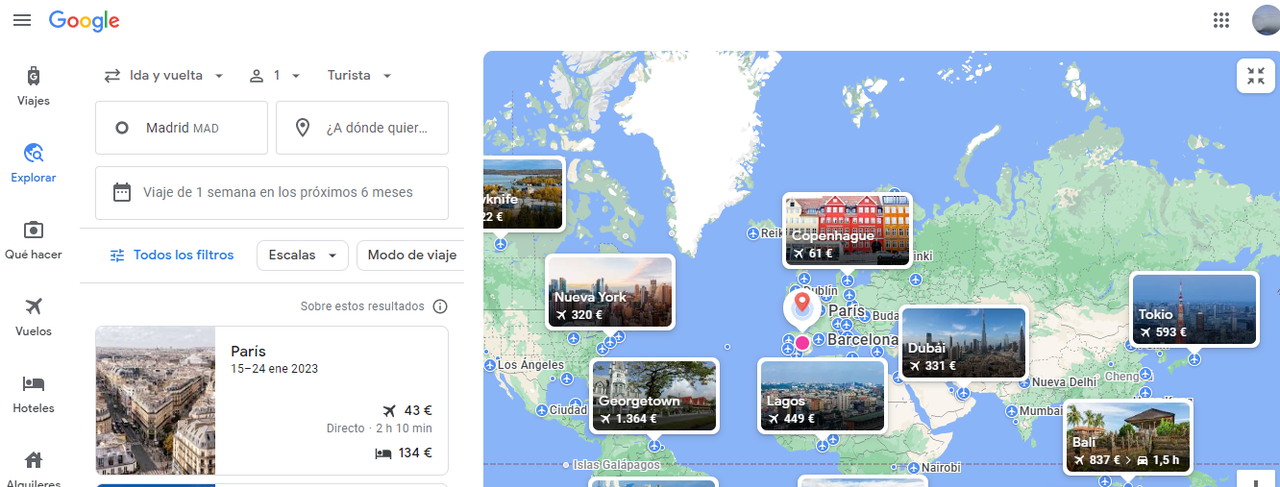 *Google Flights Explorer* - Buscadores de vuelos. Dudas generales. - Forum Aircraft, Airports and Airlines