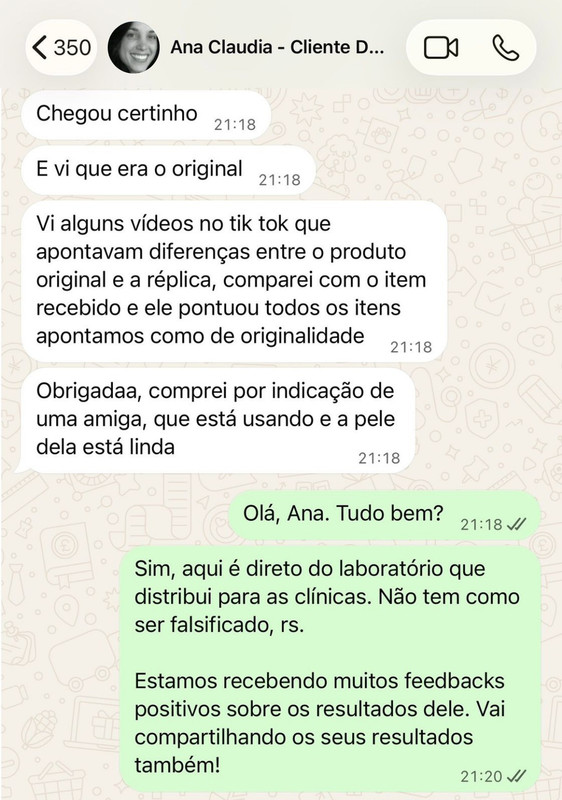 Depoimento de cliente Dermo Clinical Anti-Idade Noite