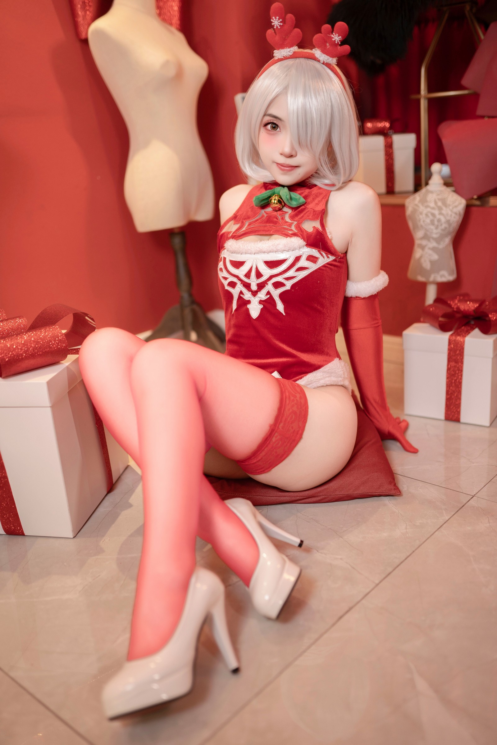 Bangni邦尼 – 尼尔：机械纪元 2B 圣诞 Cosplay 高清写真集（105P-962MB）插图2