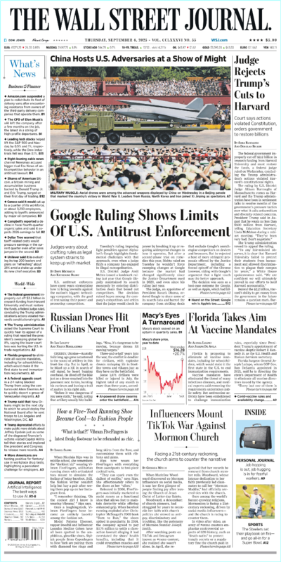 The Wall Street Journal September 04.2025 (Dave Kansas)