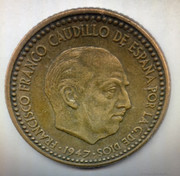 * ERROR * 1 peseta 1947*48. MONEDA HÍBRIDA 12-B9-BC8-C-3-C38-4035-AF23-E8-CB8-F4-B585-C