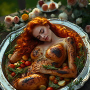 Garden wedding wom served Redhair 0 24