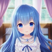 00367-711438940-DATE_ A_LIVE, 7yo little girl, exquisite anime  palace_bedroom, Full_body, blue_hair